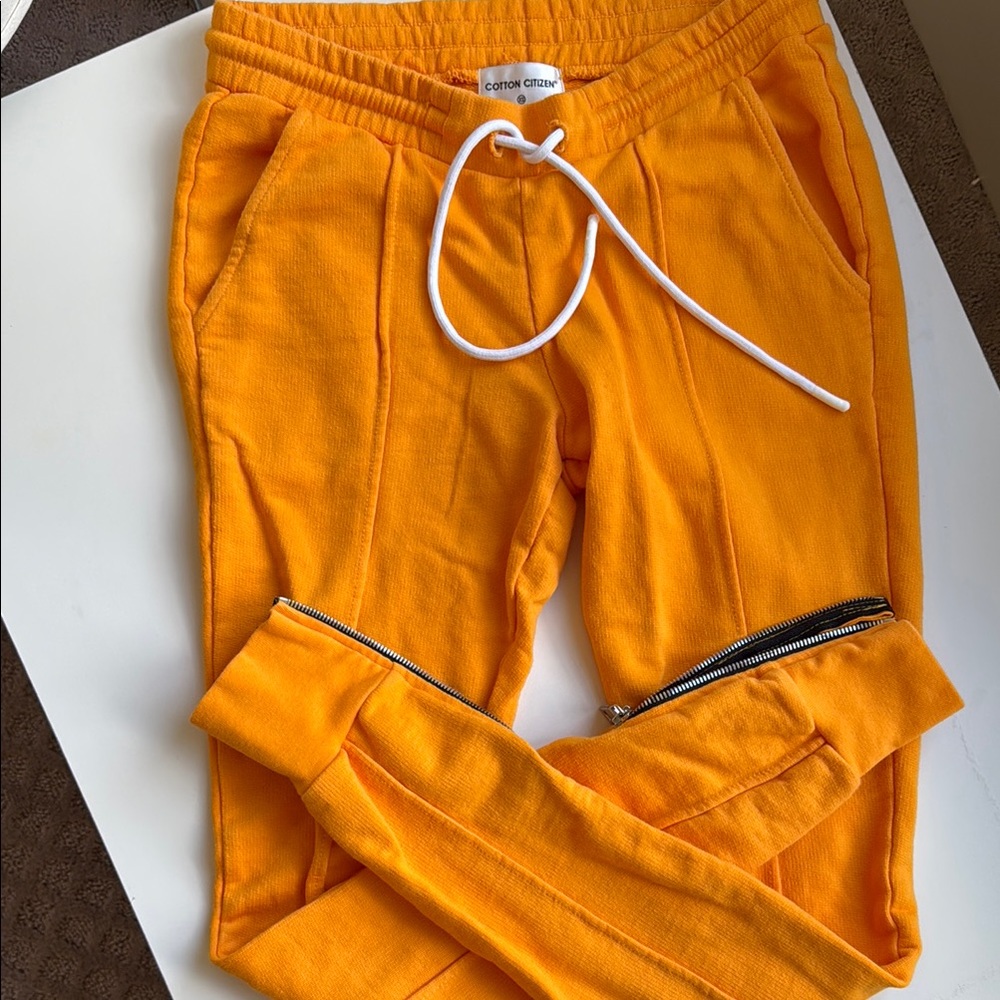 Cotton Citizen Marigold Track Pants with Ankle Zippers 🍊